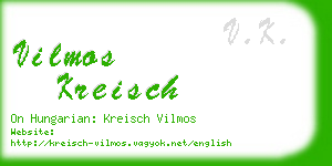 vilmos kreisch business card